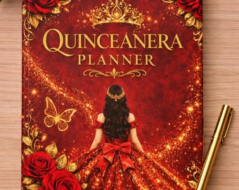 Quinceanera planner, Quince planner, Quinceanera notebook, Quince notebook, Quinceanera journal, Quince journal, Quinceanera diary