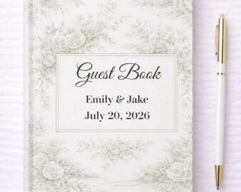 French toile wedding guest book, French toile floral guest, Book toile wedding guest book, French toile guest book, French toile vow book