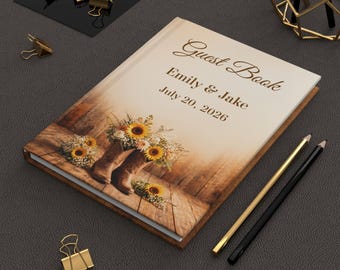 Księga gości na wesele w stylu western, Księga gości w stylu western, Księga gości na wieczór panieński w stylu western, Księga gości na wesele w stylu country