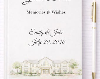 Wedding venue guest book, Wedding guest book venue, Venue guest book, Venue illustration wedding guest book, Wedding venue book