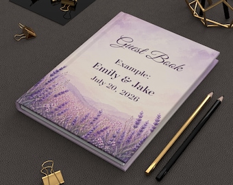 Purple guest book blank lined, Purple wedding guest book, Lavender guest book, Lavender wedding guest book, Guest book purple