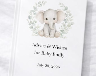 Elephant baby shower guest book, Baby shower guest book elephant, Baby shower guest book alternative ideas, Baby shower message book