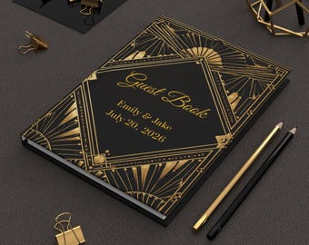 Księga gości w stylu art déco, Księga gości weselnych w stylu art déco, Księga gości w stylu Gatsby, Księga gości z lat 20. XX wieku, Księga gości weselnych z lat 20. XX wieku
