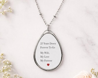 Necklaces for women 25th anniversary, 25th wedding anniversary necklace, 25th anniversary ideas, Silver jubilee gift