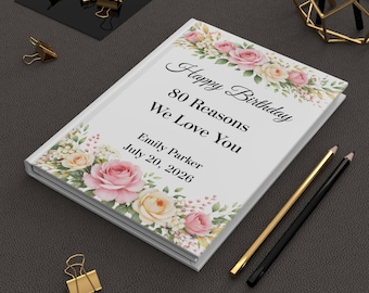 Książka "80 powodów, dla których Cię kochamy", Książka "80 powodów, dla których Cię kochamy", Książka pamiątkowa na 80. urodziny, Sentymentalny prezent na 80. urodziny