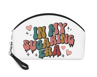 Neceser de maquillaje moderno / En mi época de depilación con azúcar, lindo neceser de cosméticos, organizador de belleza, regalo para ella, diseño de corazón rosa