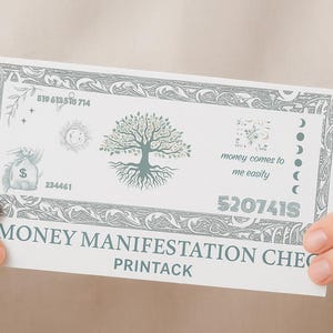 Manifest Geld täglich – Druckbarer Fülle Scheck • Geldbörsen-Einsatz für Vision Board & Rituale Gesetz des Anziehungskraft PDF