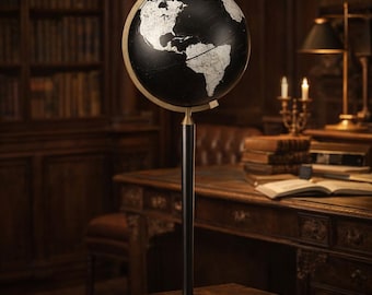 Exclusive Vintage Floor Globe “Vasco Apricot Atlas” – Luxury Italian Craftsmanship
