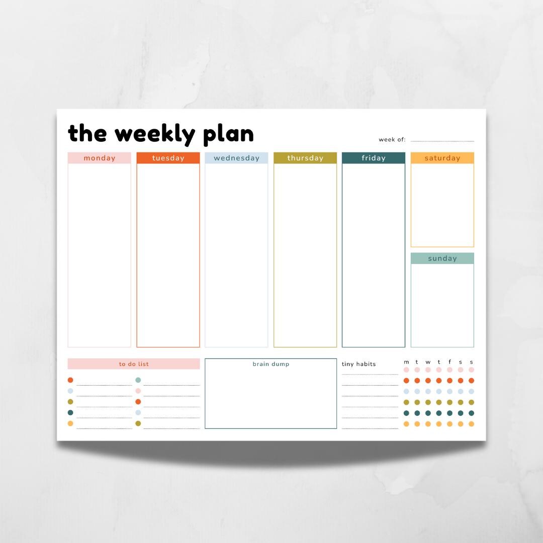 Minimalist Weekly Planner Printable | Undated Organizer (letter & A4 ...