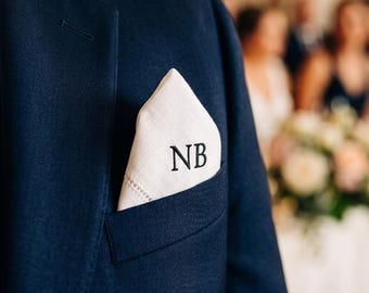 Custom Linen Handkerchief, Quiet Luxury Men's Pocket Square, Chateau Core Washed Hankie