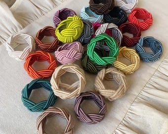 Ronds de serviette noués Mariage personnalisé Coloré