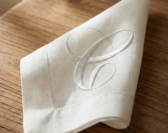 Personalized Linen Napkins, Custom Embroidered Monogram, Wedding Table Decor