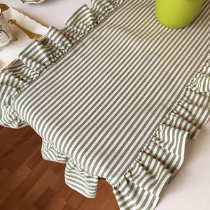 Fall table runner styled for autumn dining, versatile linen table runner transitions beautifully through seasons.