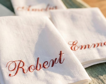 Monogrammed Napkins | Embroidered Dinner Napkins | Personalized Wedding Napkins | Anniversary Gift | Special Occasion | Custom Table Decor