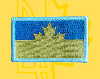 Canada Ukraine flag patch 2.5" x 1.5"