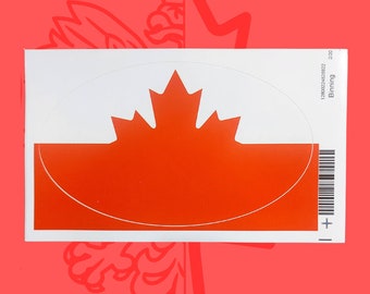 Canada Poland flag bumper sticker 5" x 3"