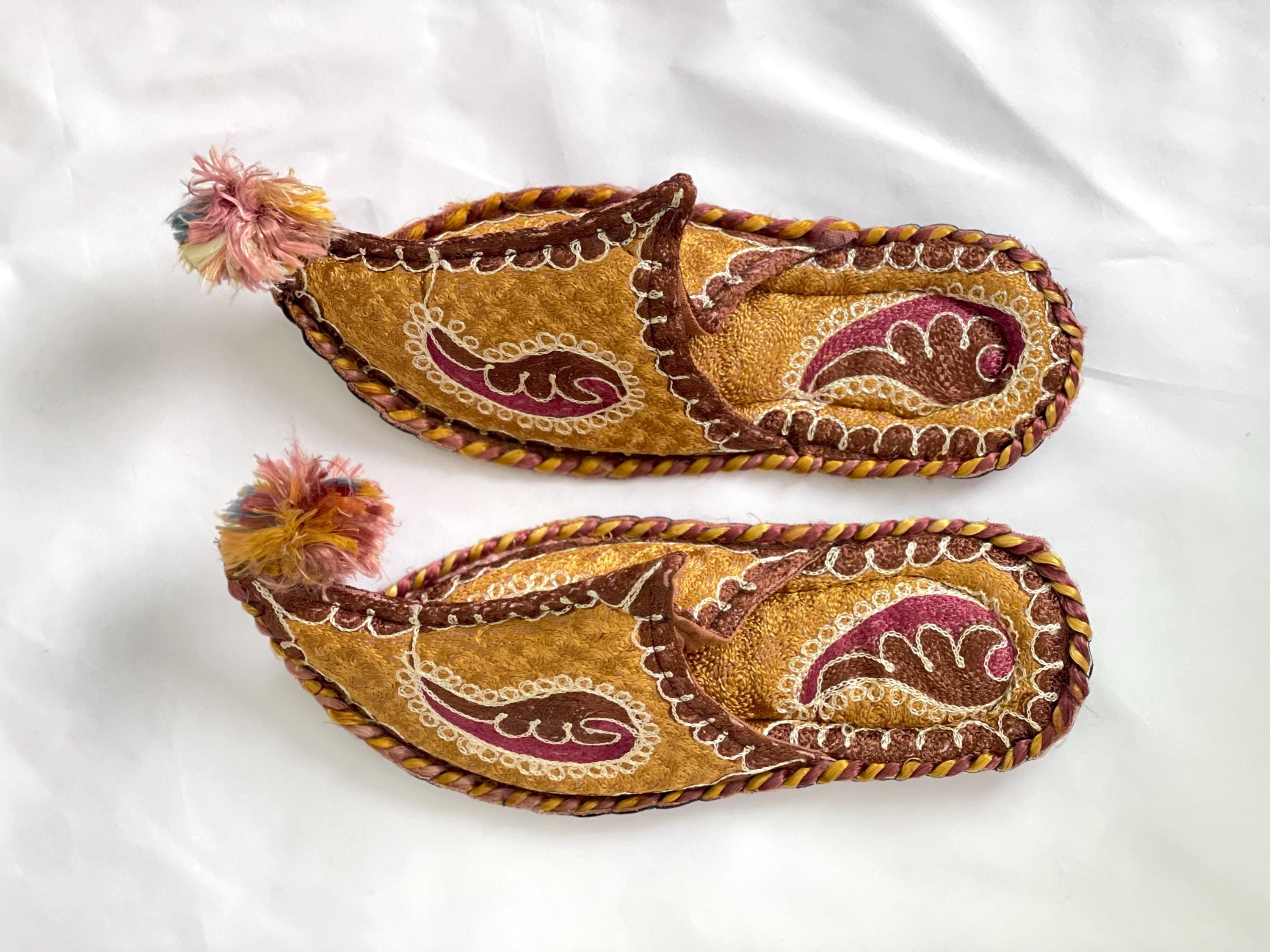 Vintage Traditional Felt Embroidered Wool Aladdin Slippers Eco Friendly Aladdin Slippers - Etsy main image 4