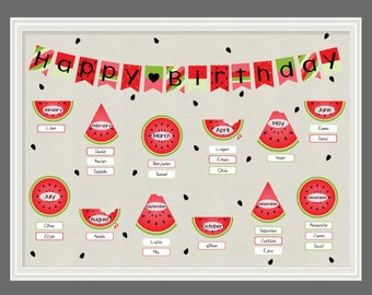 SVG Watermelon Print and Cut Schulgeburtstag Brett, DIY Kit für Klassenzimmer