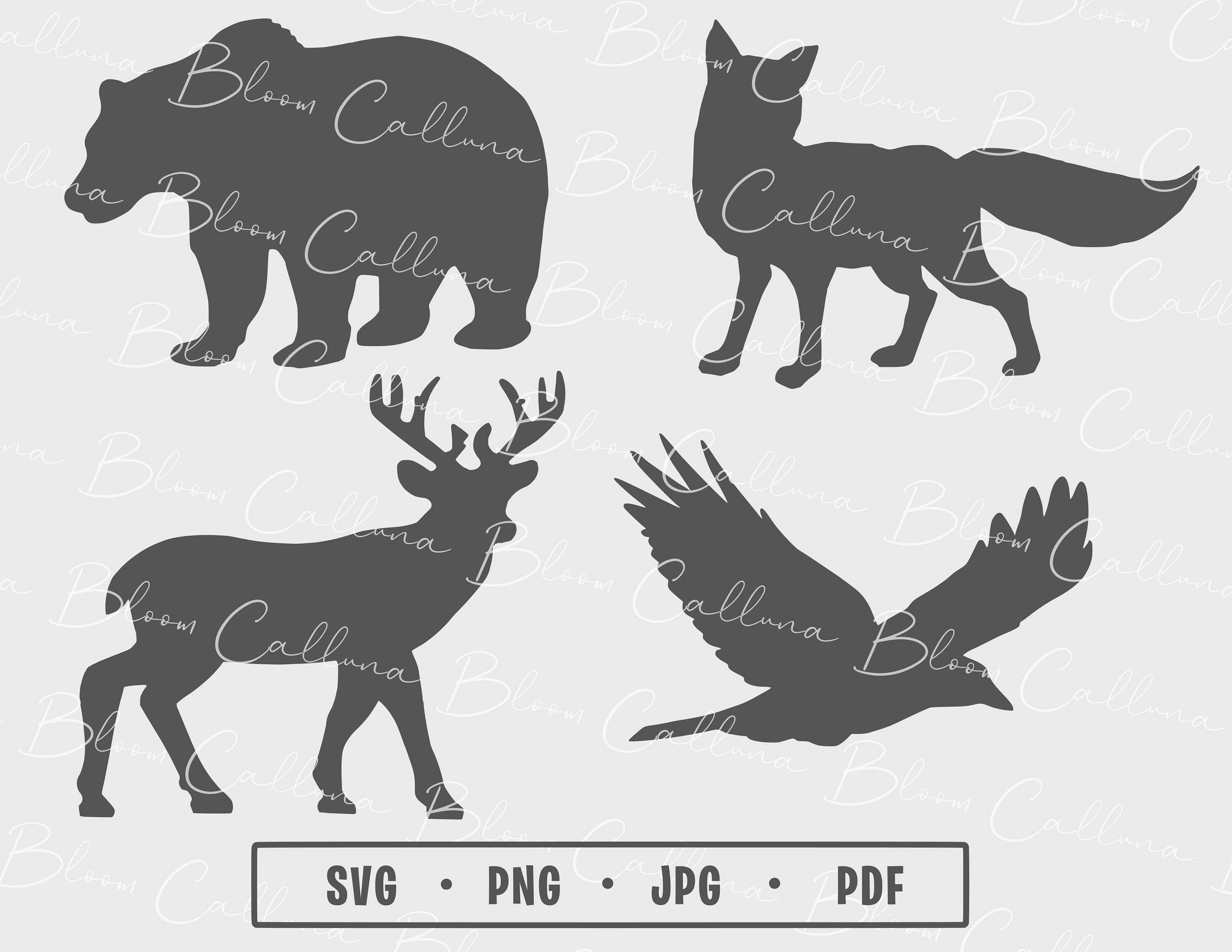 Woodland Animals Silhouette SVG - Etsy