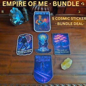 Empire of Me | Pacote de Adesivos Espirituais | Adesivos de Arte Cósmica para Sonhadores e Rebeldes | Conjunto de Vinil Inspirado em Empire of the Sun