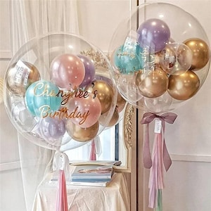 10pcs Transparent Bobo Balloon 10/12/18/20/24inch Happy Birthday Bubble Balloons Wedding Birthday Party Decoration Clear Globos