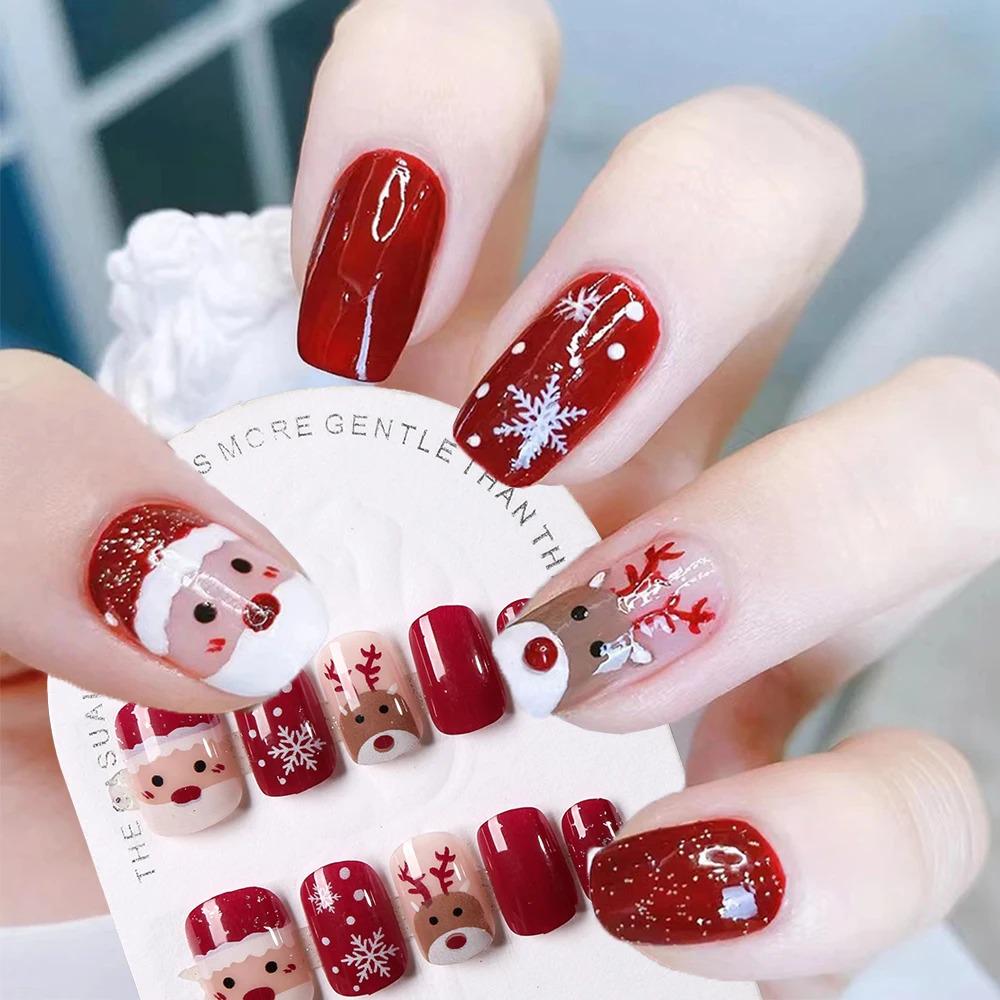 Stickers Nail Art Noël - Père Noël, Rennes, Sapins - Accessoire Ongles Neuf