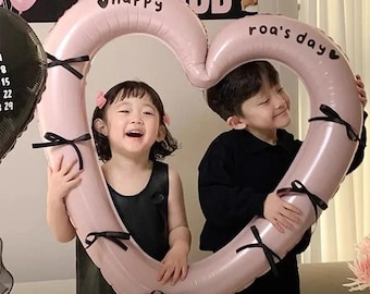Hollow Out Love Heart Balloon, Cute Party Decoration for Birthday, Baby Shower and Wedding, Heart Shape Balloon Ornament Gift