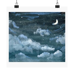 Stampa artistica ad acquerello opaco - Arte murale con cielo notturno da sogno - di Jared M Scheck