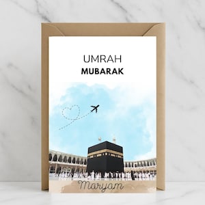 Umrah Mubarak Card | Personalized Islamic Family Greeting | Digital Download