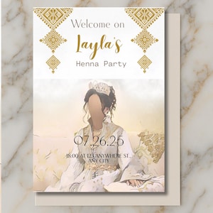 Henna Day Invitation | Moroccan Henna Card | Digital Download | Personalized for Party or Wedding