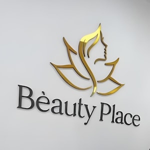 Beauty Salon Sign, Laser Cut Sign, Logo Sign, Personalized Metal Sign, Custom Business Sign, Metallic Letters, Reception Sign, Spa Sign
