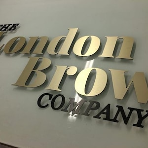 Beauty Salon Sign, Laser Cut Logo Sign, Personalized Metal Sign, Custom Business Sign, Metallic Letters, Reception Sign, Spa Sign Decor