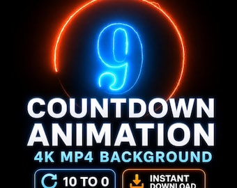 10 to 0 Countdown 4K Animation | Countdown Motion Graphic