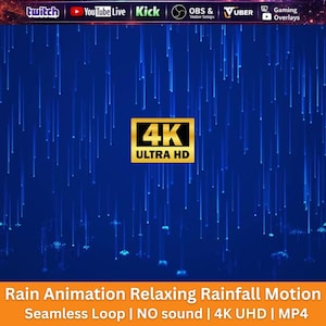 Rain Seamless Loop Background | Relaxing Rainfall Motion Video | OBS Stream Overlay | Atmospheric Rain
