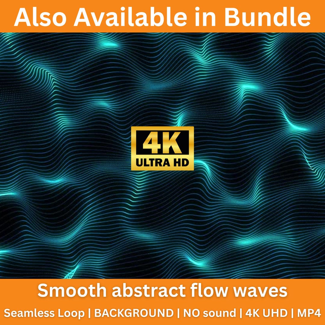 Smooth Abstract Flow Waves 4K Background Motion Loop Animation - Etsy