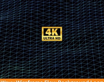 Pętla tła z falistym szkieletem | Abstrakcyjna animacja siatki cyfrowej | Nakładka strumienia OBS | Futurystyczny ruch