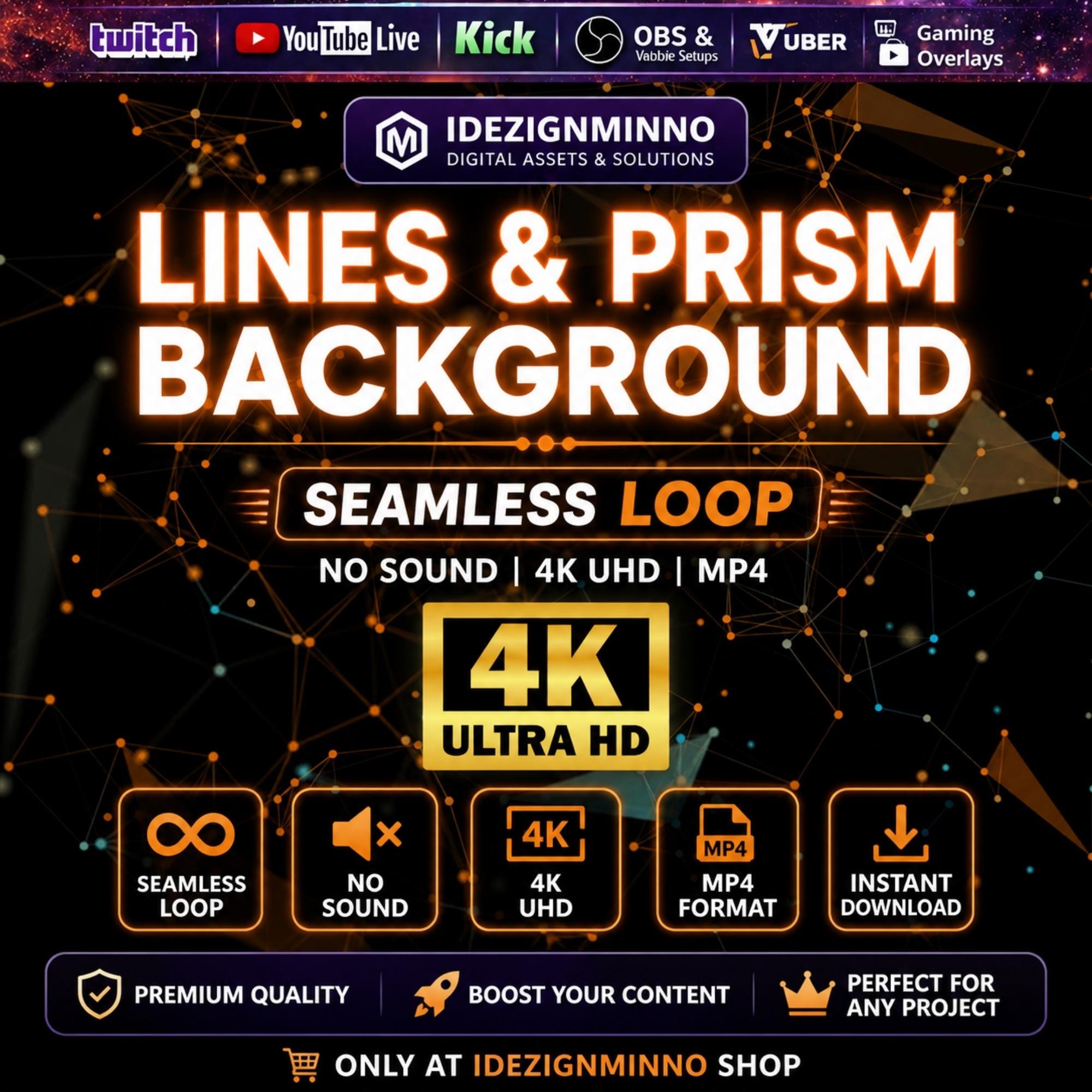 Futuristic Polygon Animated Background Loop | Abstract Tech Lines ...