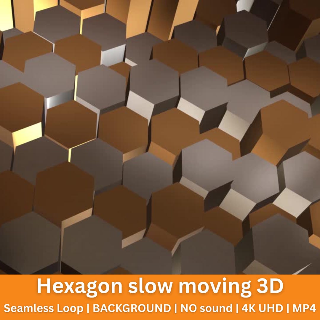 Hexagon 3D Background 4K Slow Moving Geometric Motion Loop Animation - Etsy