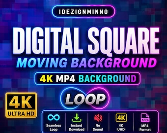 Digital Square Moving Animated Background Loop | Futuristic Tech Grid Motion | Seamless OBS Stream Overlay