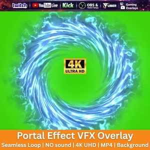 Portal Effect VFX Overlay | Seamless Loop Animation (4K Chroma Key)
