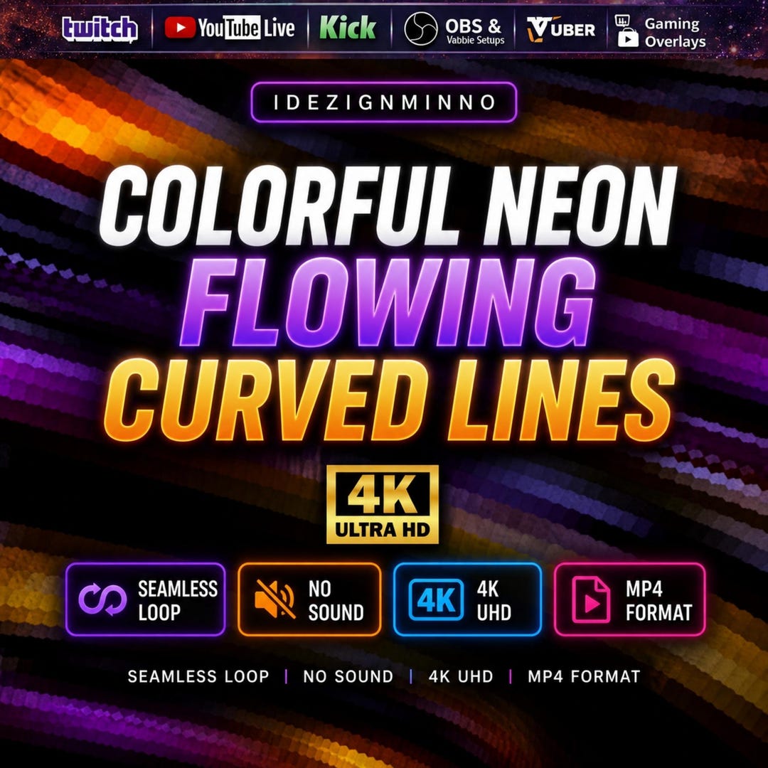 Neon Flowing Curved Lines Background | Abstract Gradient Motion ...