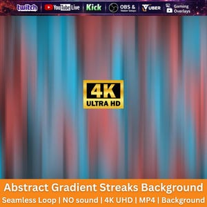 Abstract Streaks Background | Color Motion Blur Animation | Modern Soft Lines Loop | Digital Video Backdrop