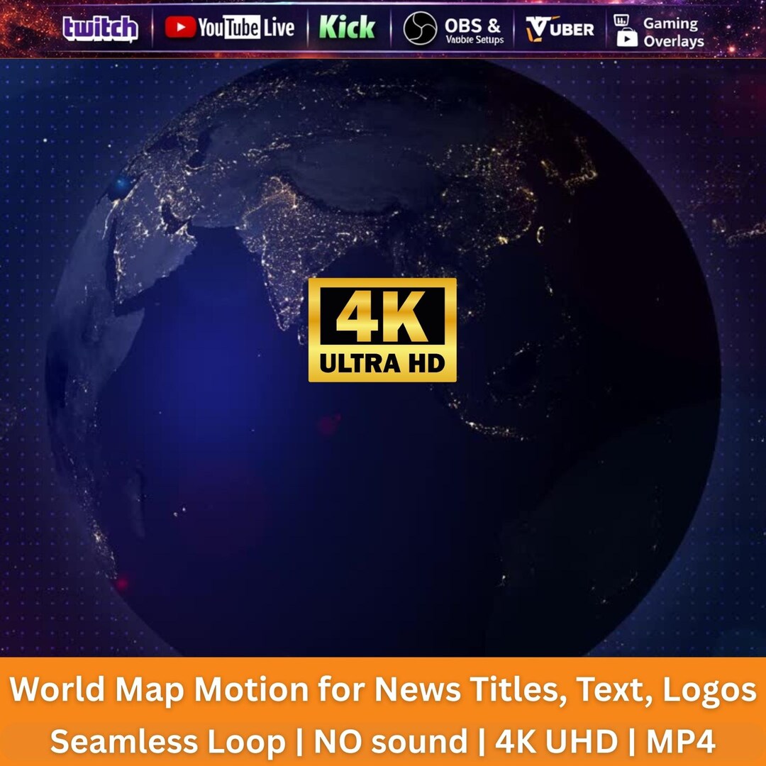 World Map Rotate Animation Loop MP4 | Seamless News Motion Background ...