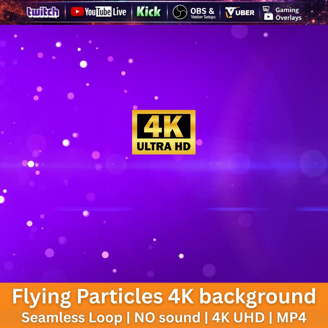 Flying Particles 4K Animated Background Loop MP4 | OBS Twitch Stream ...