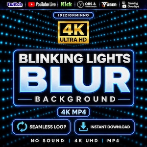Blinking Lights 4K Blur Background | Festive Animation | Seamless Loop Motion Video OBS, Twitch & YouTube
