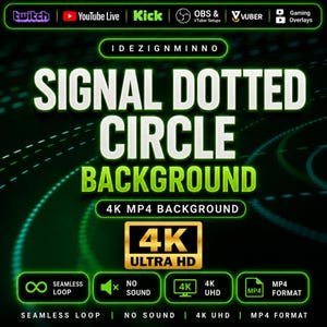 Signal Dotted Circle Looping Background | 4K Animation | Seamless Loop OBS, Twitch & YouTube