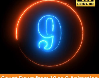 10 to 0 Countdown 4K Animation | Countdown Motion Graphic