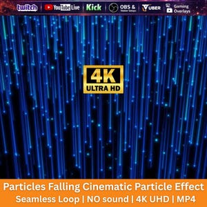 Bucle de fondo de partículas cayendo / Animación de efecto de partículas cinematográficas / Superposición de transmisión OBS / Twitch YouTube