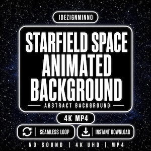 Starfield Space 4K Animerad Bakgrundsloop MP4 | OBS Twitch Stream Overlay | Sömlös Galaxsnö