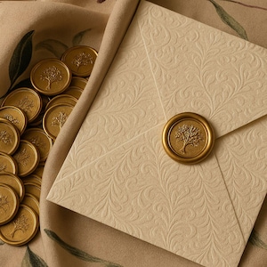 Pegatinas de sello de cera con diseño personalizado, más de 40 diseños prefabricados o personalizados, más de 40 colores, pegatinas autoadhesivas para sello de sobre de invitación de boda